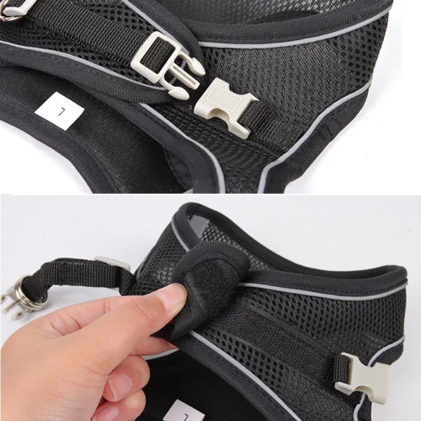 Dog Harness Leash Set for Small Dogs Adjustable Puppy Cat Harness Vest French Bulldog Chihuahua Pug Outdoor Walking Lead Leash 4