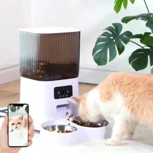 5L Double Bowls Smart Automatic Cat Feeder With Camera Cat Dry Food Video Dispenser Pet Smart Voice Recorder Auto Feeder For Dog 1