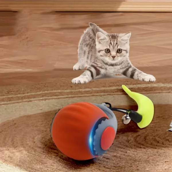 Cat Interactive Ball Toys Automatic Rolling Ball Faux Tail Rechargeable Smart Pet Electric Toy Dog Cat Training Imitate Mouse 2