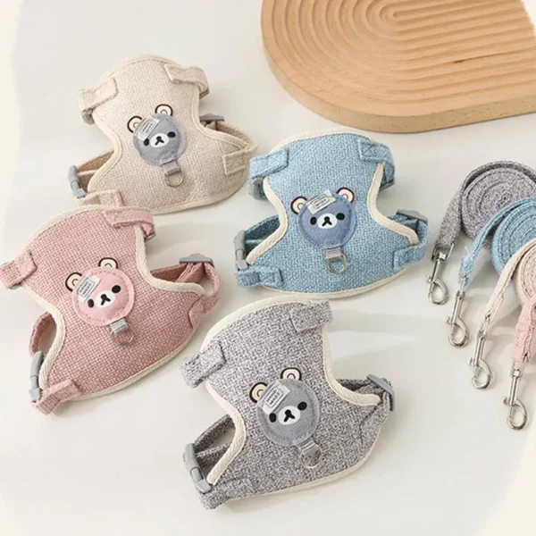 Lovely Small Pet Vest Chest Strap Dog Leash Traction Rope Walking Dog Cat Bunny Vest Harness Poodle Collar Leash Dog Accessories 2