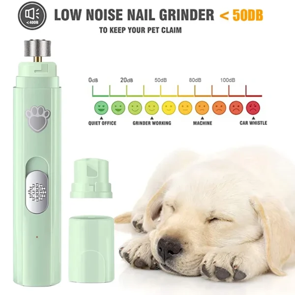 Electric Dog Nail Grinder Pet Nail Clipper USB Rechargeable Pet Nail Trimmers Painless with Polisher Wheel for Small/Large Pets 4