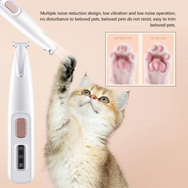 Portable Dog Paw Trimmer with Led Light Rechargeable Cordless Nail Grinder Shaver for Cats And Other Pets Nail Grooming Tools 2