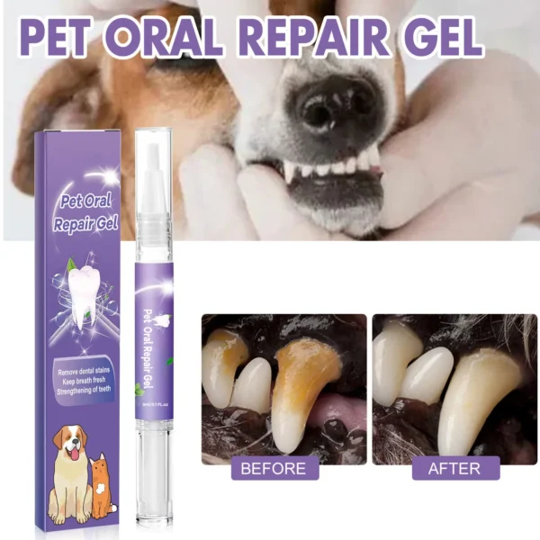3ml Pet Oral Gel Cleaning Dog Cat Teeth, Bad Breath, For Tartar, No Need To Brush Teeth, Pet Breath Freshener Gel Care Cleaner 1