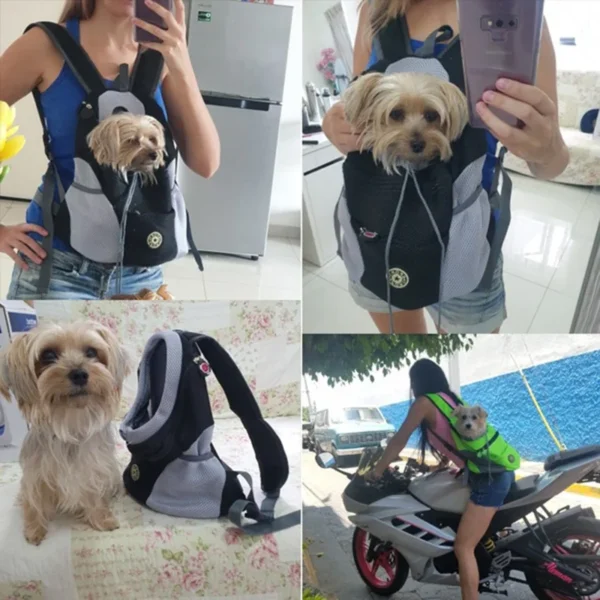 Outdoor Pet Dog Carrier Bag Portable Travel Backpack Front Bag Double Shoulder Mesh Backpack Head Carrying Bags For Cat 4