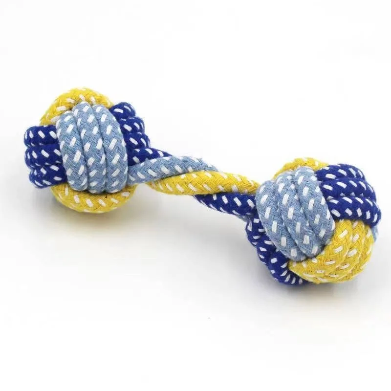 1PC Dog Toy Carrot Knot Rope Ball Cotton Rope Dumbbell Puppy Cleaning Teeth Chew Toy Durable Braided Bite Resistant Pet Supplies 5
