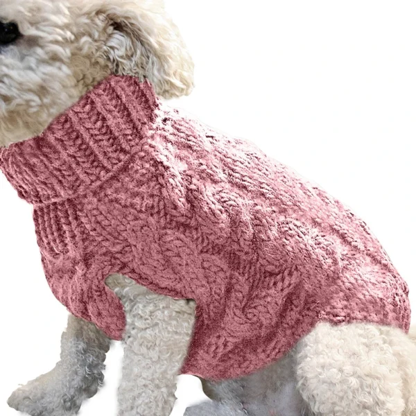 Puppy Dog Sweaters for Small Medium Dogs Cats Clothes Winter Warm Pet Turtleneck Chihuahua Vest Soft Yorkie Coat Teddy Jacket 3