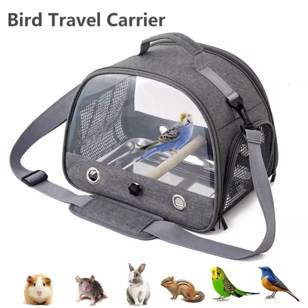 Bird Travel Carrier Portable Transport Bird Cage With Stainless Steel Tray Small Pet Multi-functional Parrot Bird Bag Outdoor 2
