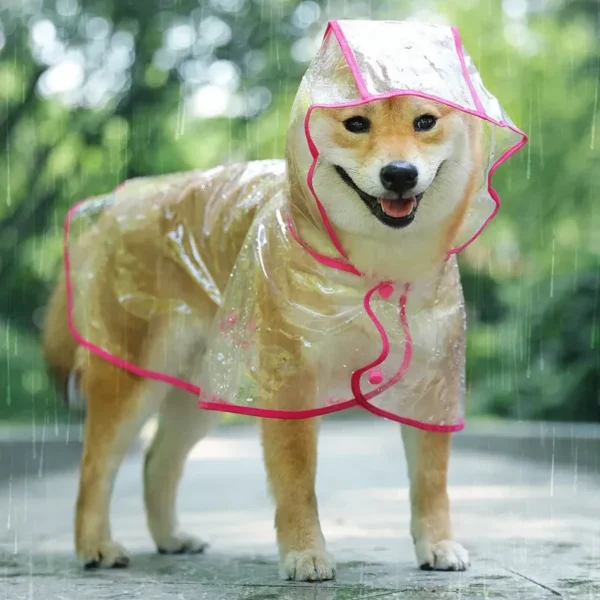 Pet Dog Puppy Transparent Rainwear Raincoat Pet Hooded Waterproof Jacket Clothes Soft PVC Small Dogs Raincoat Puppy Rain Poncho 3