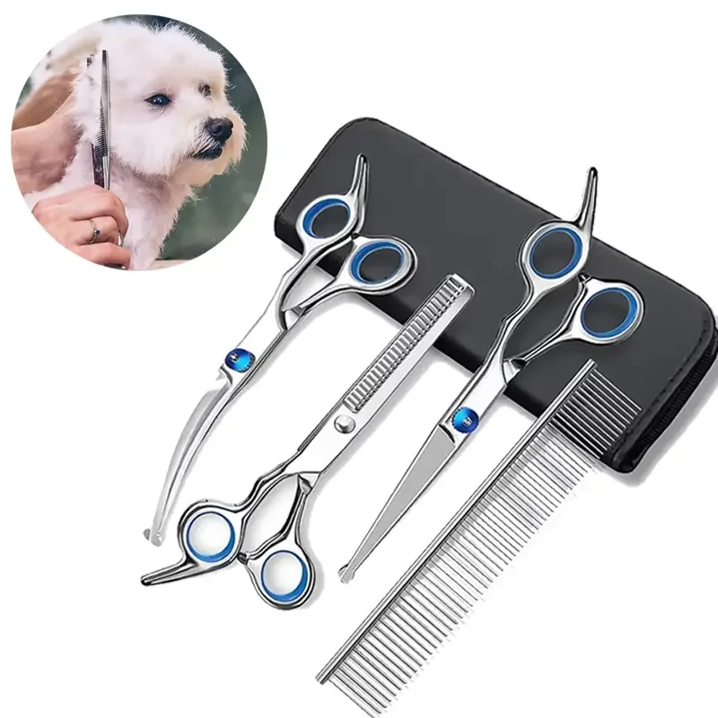Pet Safe Scissors - Ambidextrous Stainless Steel Dog Grooming Shears with Safe, Round Head for Precision Trimming 1