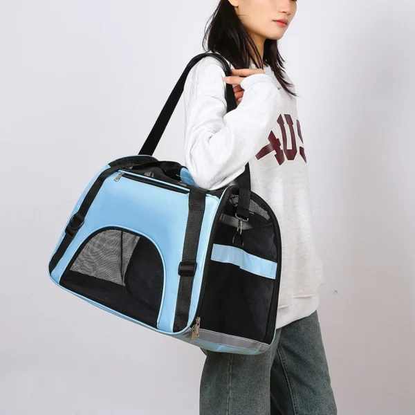 Cat Bags Portable Dog Carrier Bag Mesh Breathable Foldable Cats Carrier Bag Travel Breathable Transport Handbag 2