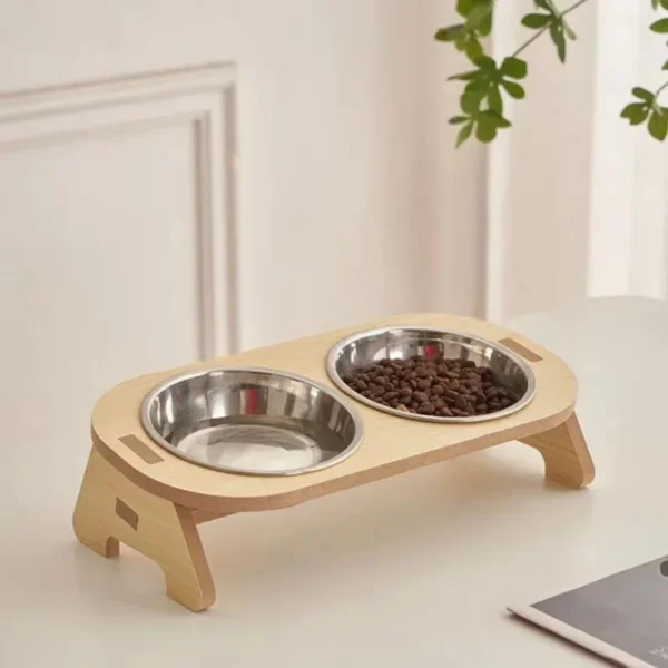 Double Food Bowl with Anti-Knockover Design 1
