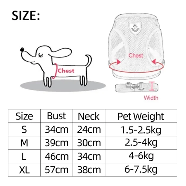 Dog Harness for Small Dogs Cats Adjustable Pet Harness And Leash Set Breathable Vest for Pug Chihuahua Bulldog Dog Accessories 2
