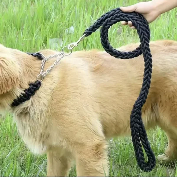 Large Dog Leash Nylon Braided Traction Rope Pet Walking Thick Hand Rope For Bulldog Rottweiler Hound Dogs Accessories 3