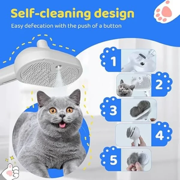 3-in-1 Dog Hair Brush Cat Hair Brush Electric Pet Cleaning Brush Steam Spray Brush Massage Hair Removal Comb anti-Tangle Brush 6