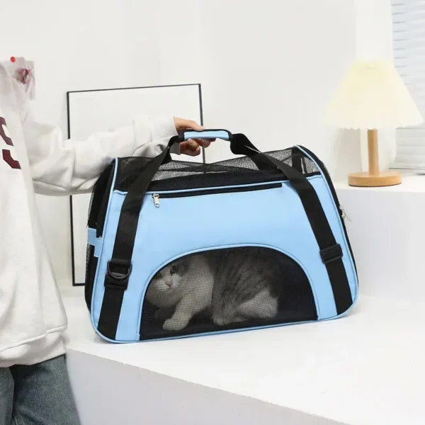 Cat Bags Portable Dog Carrier Bag Mesh Breathable Carrier Bags for Small Dogs Foldable Cats Handbag Travel Pet Bag Handbag 2