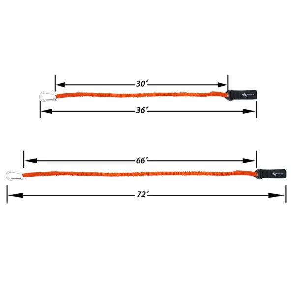 Elastic Kayak Paddle Leash Adjustable With Safety Hook Fishing Rod Pole Coiled Lanyard Cord Tie Rope Rowing Boat Accessories 6