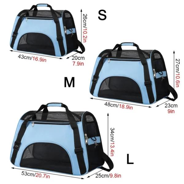 Cat Bags Portable Dog Carrier Bag Mesh Breathable Foldable Cats Carrier Bag Travel Breathable Transport Handbag 5