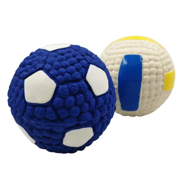 Soft Pet Ball Squeaky Toy For Small Large Dog Rugby Tennis Volleyball Football Basketball Latex Tooth Cleaning Training Toys 3